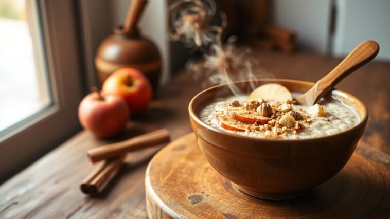 Apfel-Zimt-Nuss Porridge Rezept
