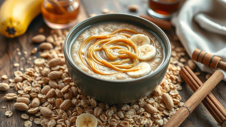 Erdnussbutter-Bananen-Porridge