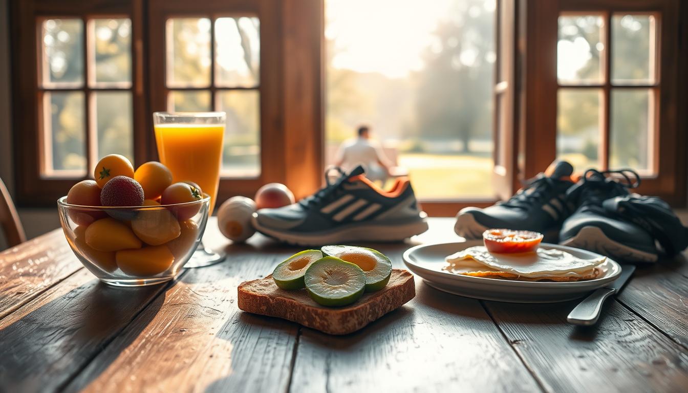 Frühstück und Sport