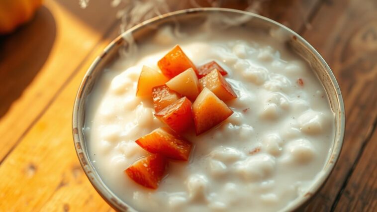 Kokos-Porridge mit Apfelstückchen