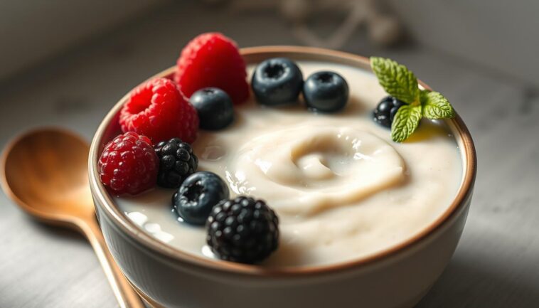 Kokos-Porridge mit frischen Beeren