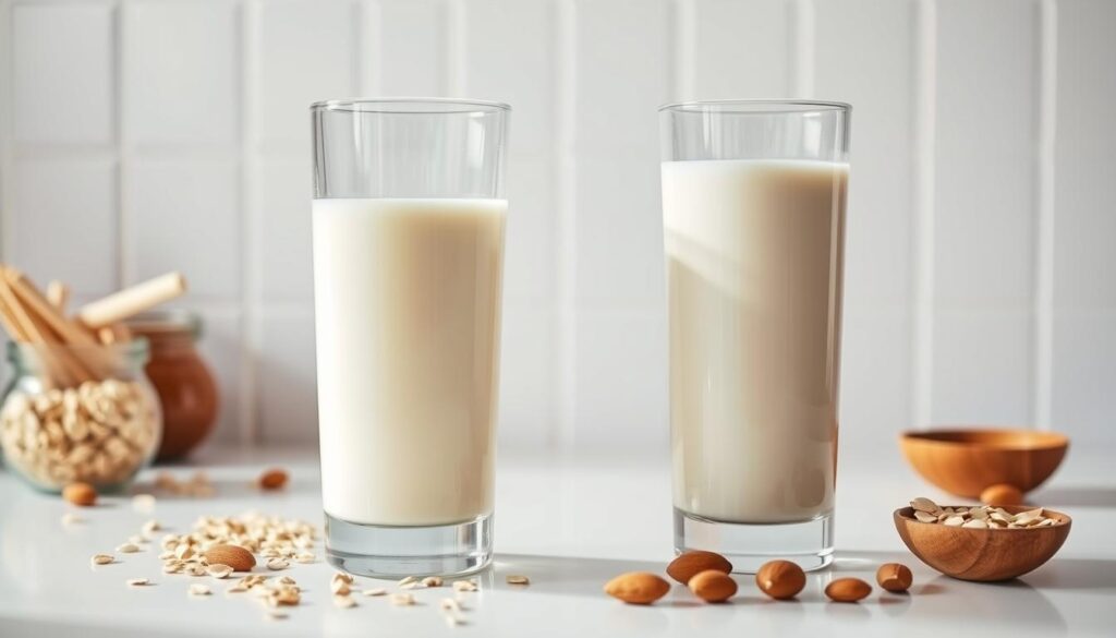 Milch und Pflanzenmilch im Vergleich
