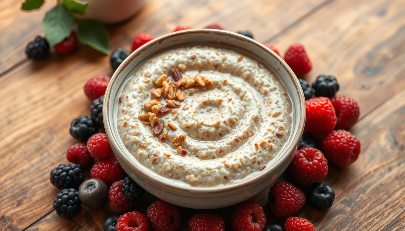 Nuss-Porridge mit Beeren