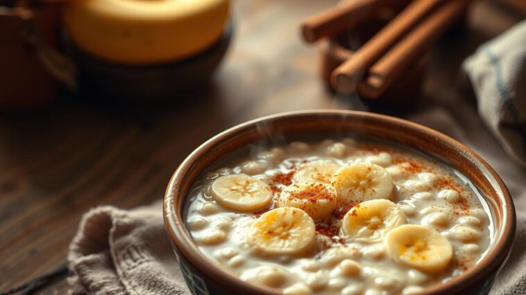 Ofen-Porridge mit Haferflocken und Banane