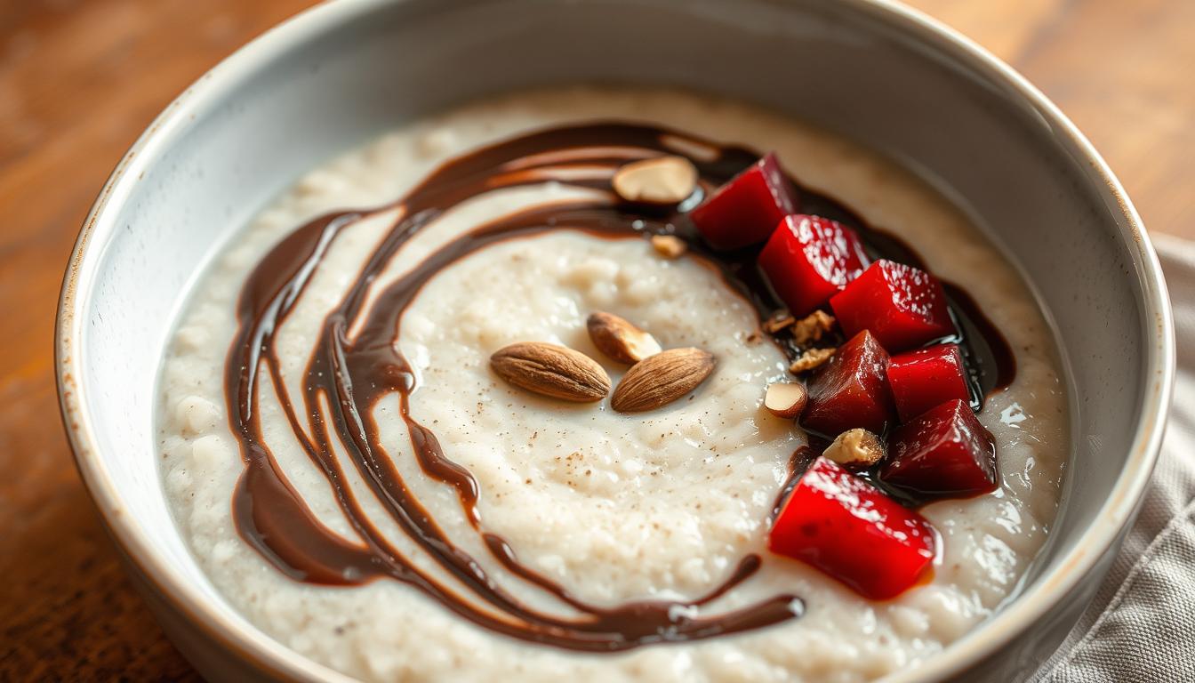 Porridge Schoko-Mandel-Rhabarber