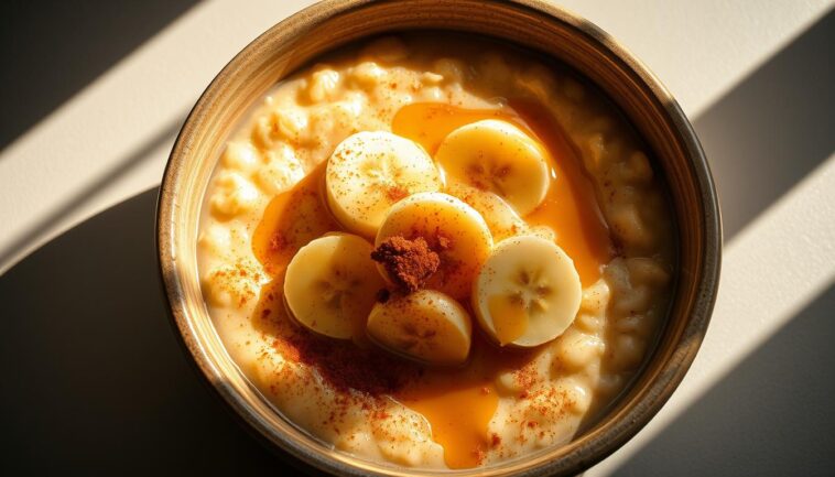 Porridge mit Banane Honig und Zimt