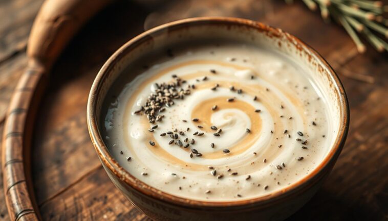 Porridge mit Mandelmilch und Chiasamen