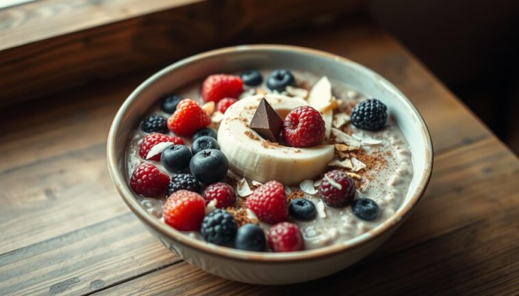 Veganes Beeren-Schoko-Porridge mit Banane