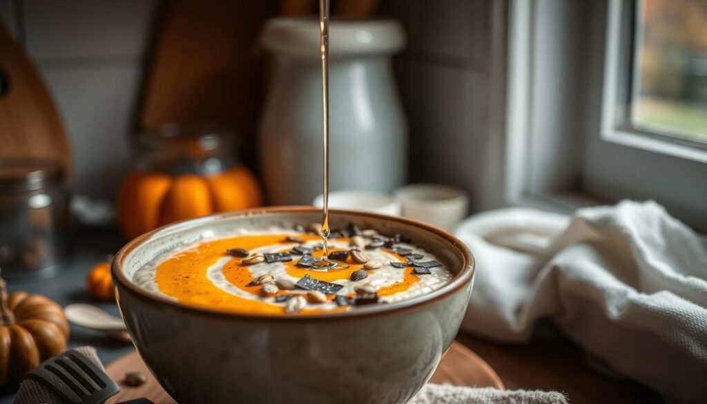 Zubereitung Porridge mit Kürbismus