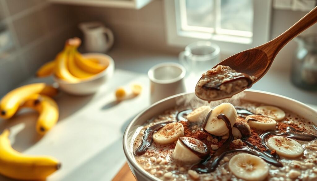 Zubereitung Schoko-Bananen-Porridge