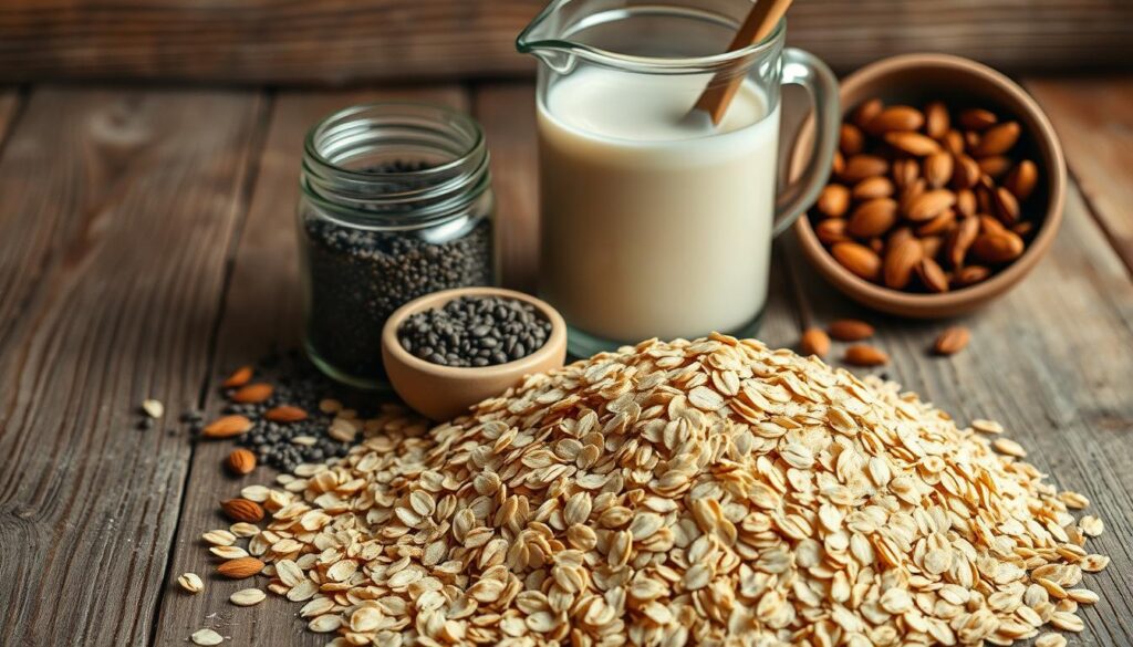 Zutaten für Haferflocken-Porridge