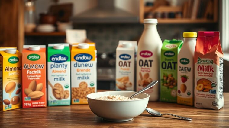 pflanzliche Milchalternativen für Porridge